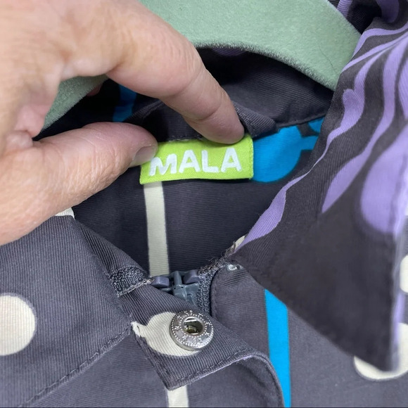 MALA girls coat  with belt and hood 2Y bright modern no print - Picture 4 of 6